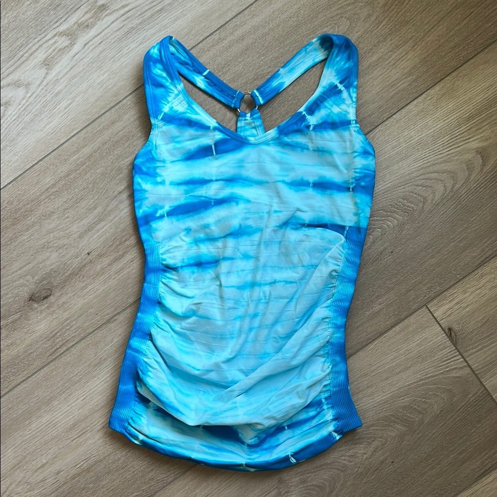NUX Grace Tank in Magic Mint Blue Tie Dye Compression Size M